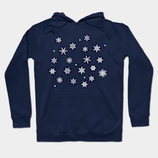 Snowflakes on teal background Hoodie